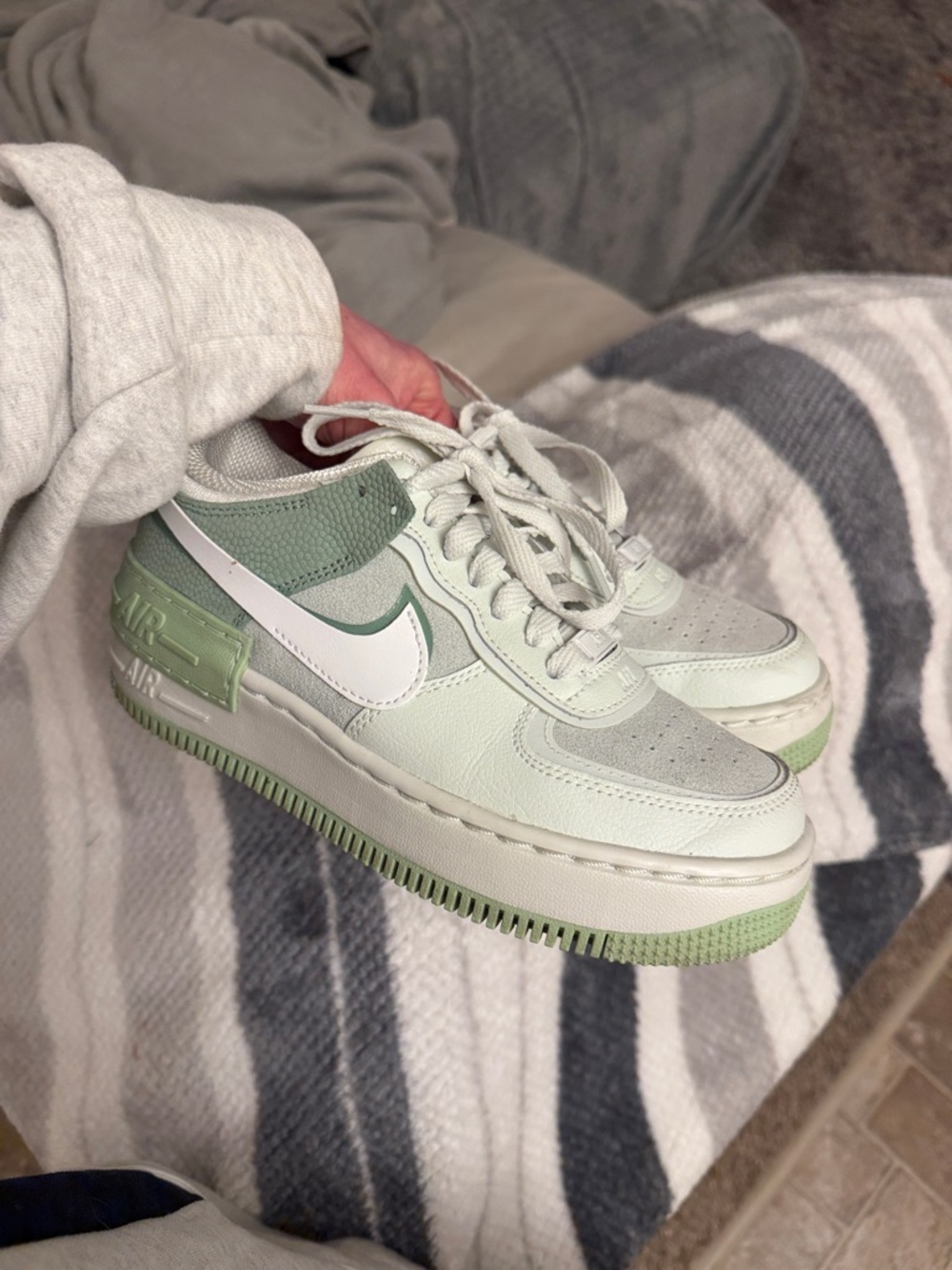 Nike AF1 in Mint, White & Sage